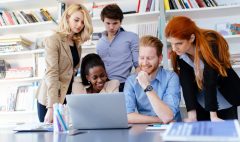 Business coworkers consulting in office