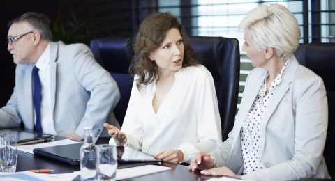 Business women conversating at work