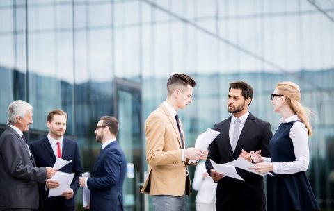 Colleagues consulting