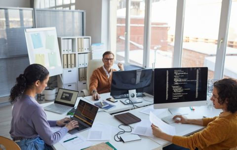 Creative IT Development Team in Office