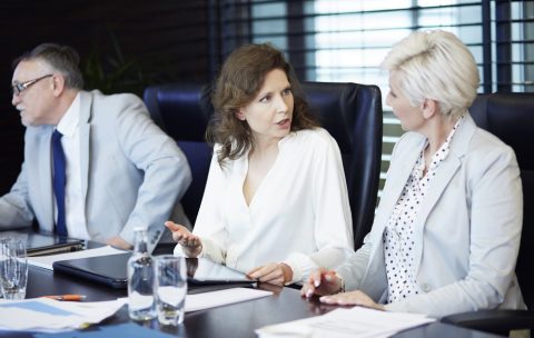 Business women conversating at work