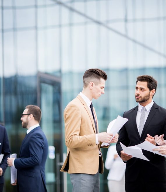 Colleagues consulting