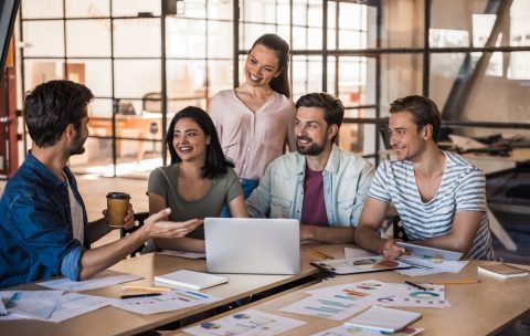 Young business team working